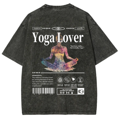 Yoga Lover Casual Washed T-Shirt