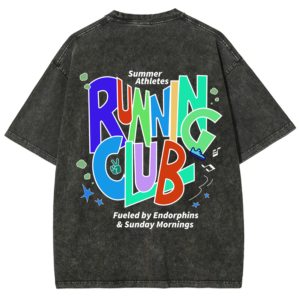 Running Club Unisex Washed T-Shirt
