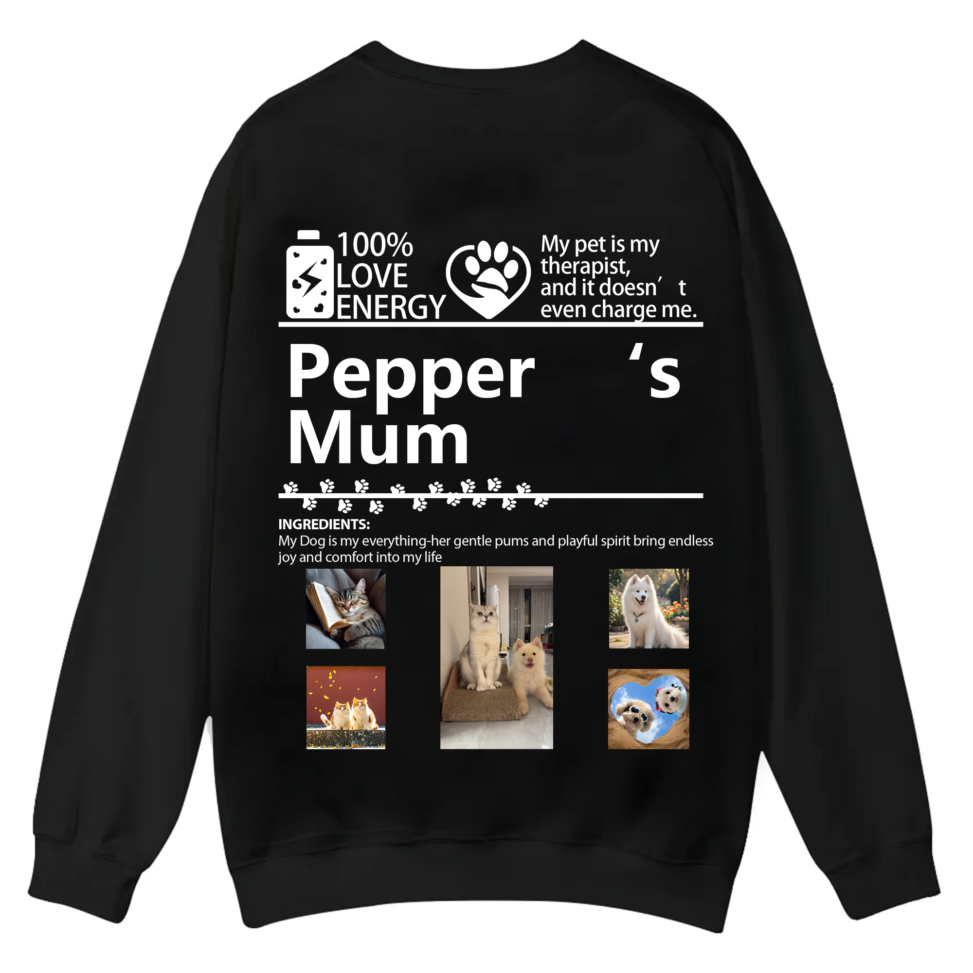 Pets Photos Creative Customized Unisex Casual Crewneck Sweatshirt