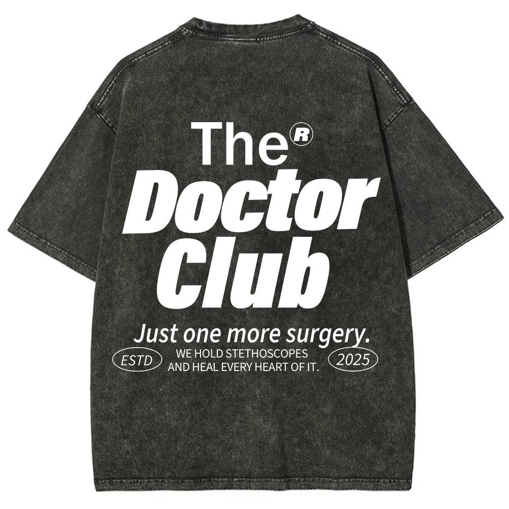 The Doctor Club Unisex Fit Washed T-Shirt