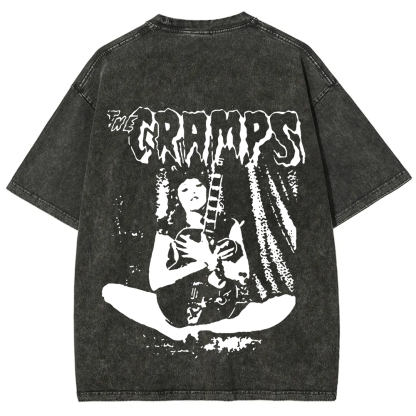 Unisex Vintage The Cramps Band Female guitarist t-Shirt