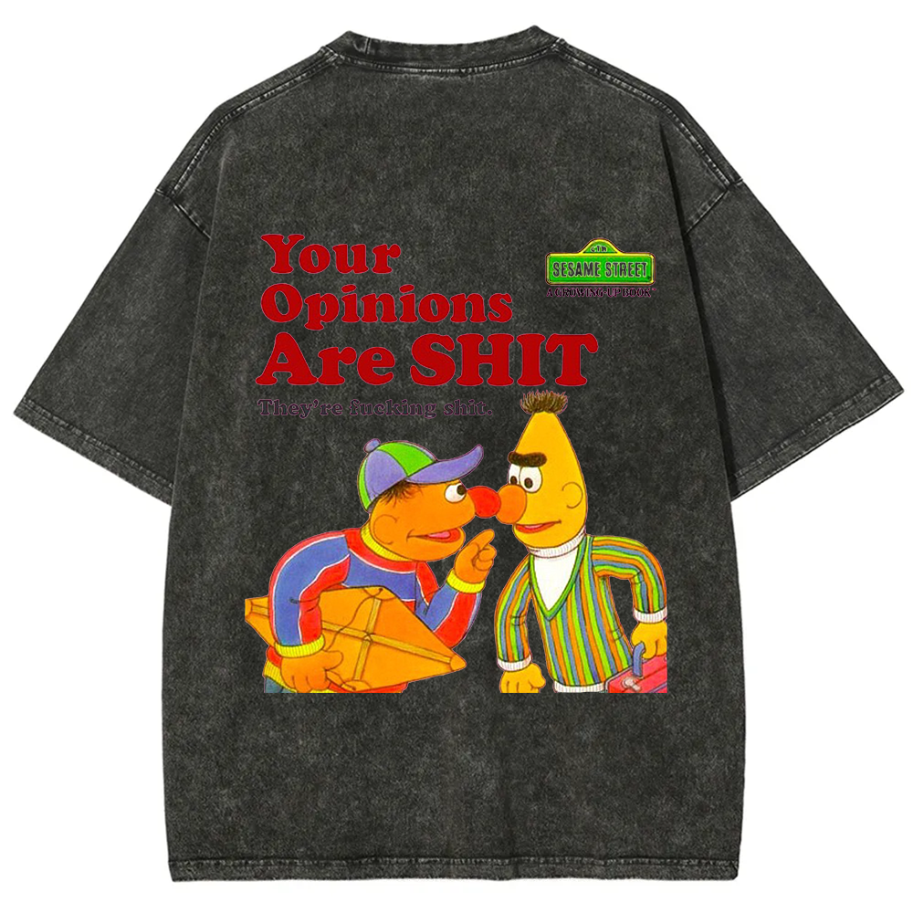 Sesame Street Your Opinions Are SHIT Casual Printed t-Shirt