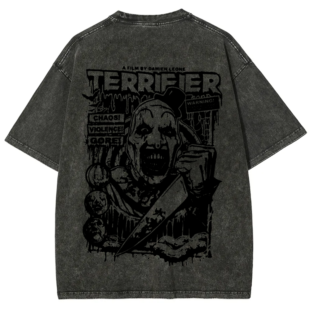 Unisex Vintage Terrifier Print Casual t-Shirt