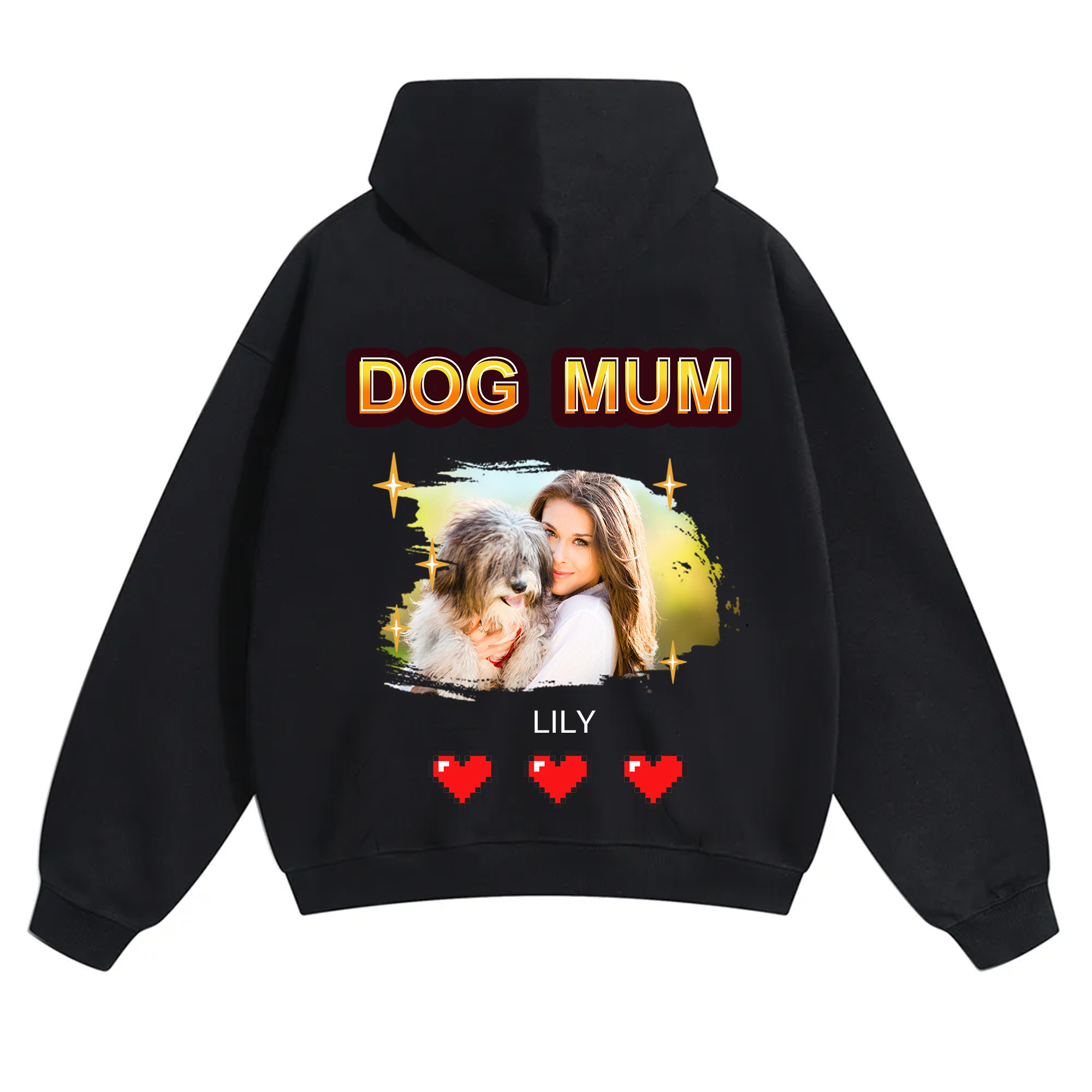 Dog Mom Pixel Photo - Personalized Custom Unisex Hoodie