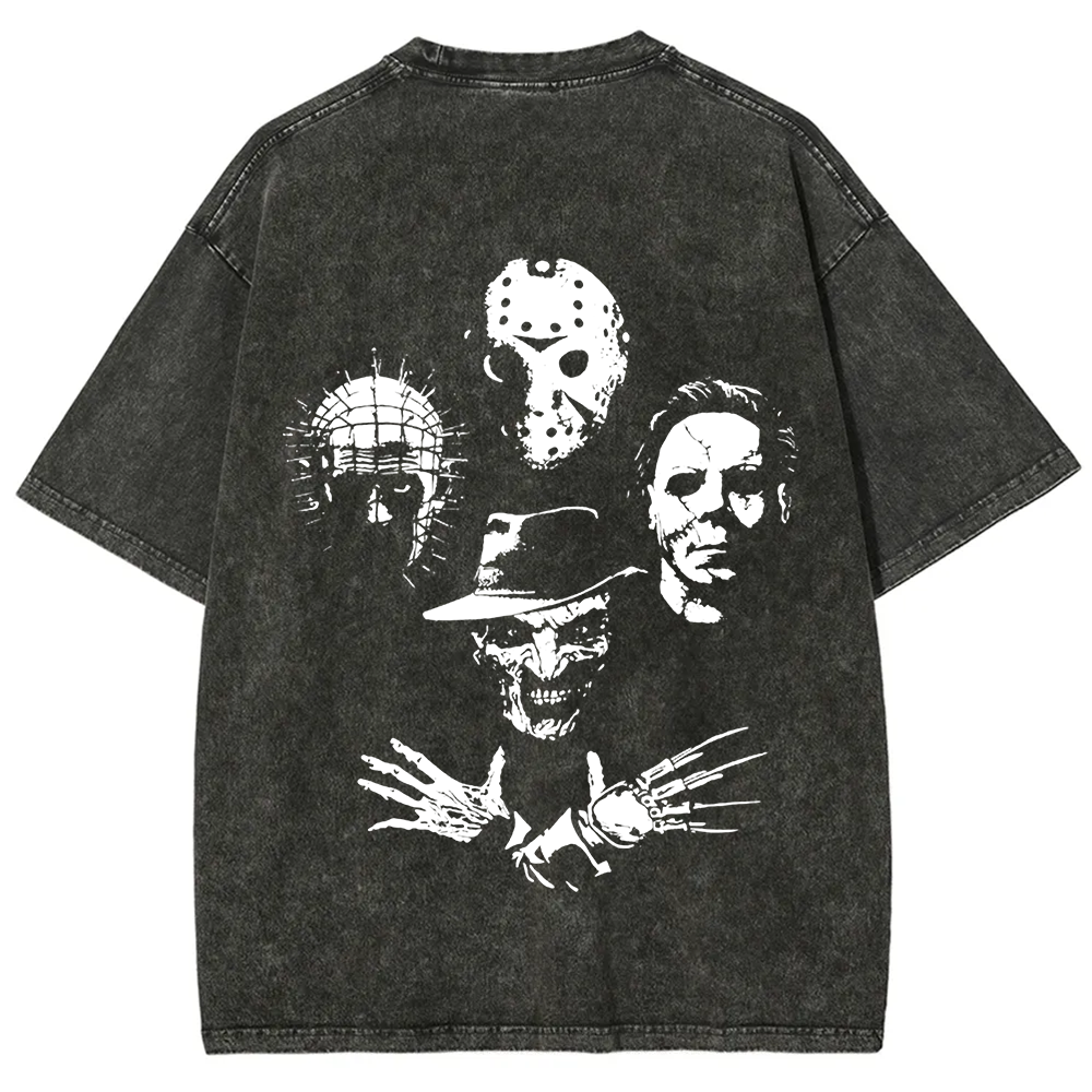 Horror Film t-Shirt Halloween Freddie Jason Hellraiser Grunge Rock Retro Black