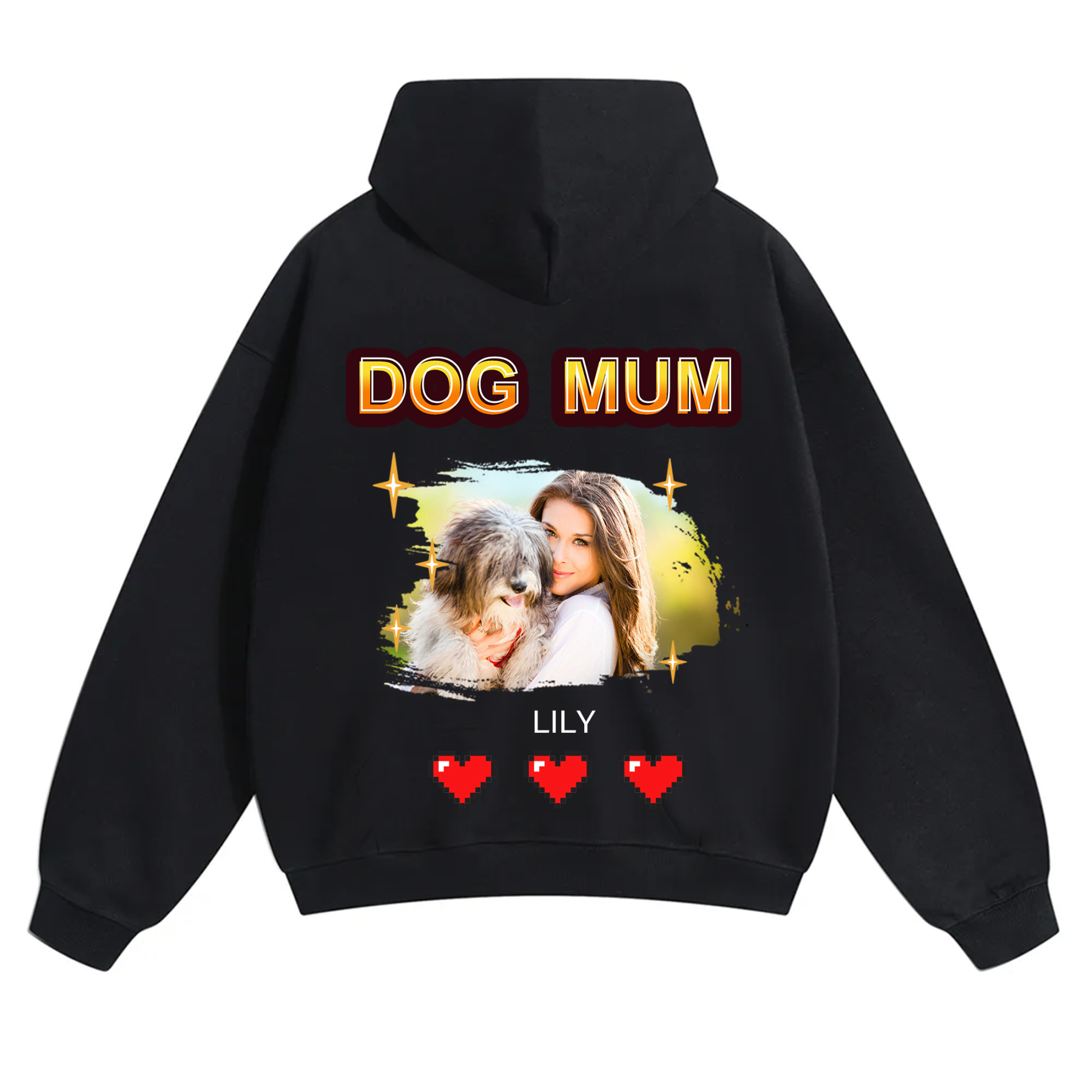 Dog Mom Pixel Photo - Personalized Custom Unisex Hoodie