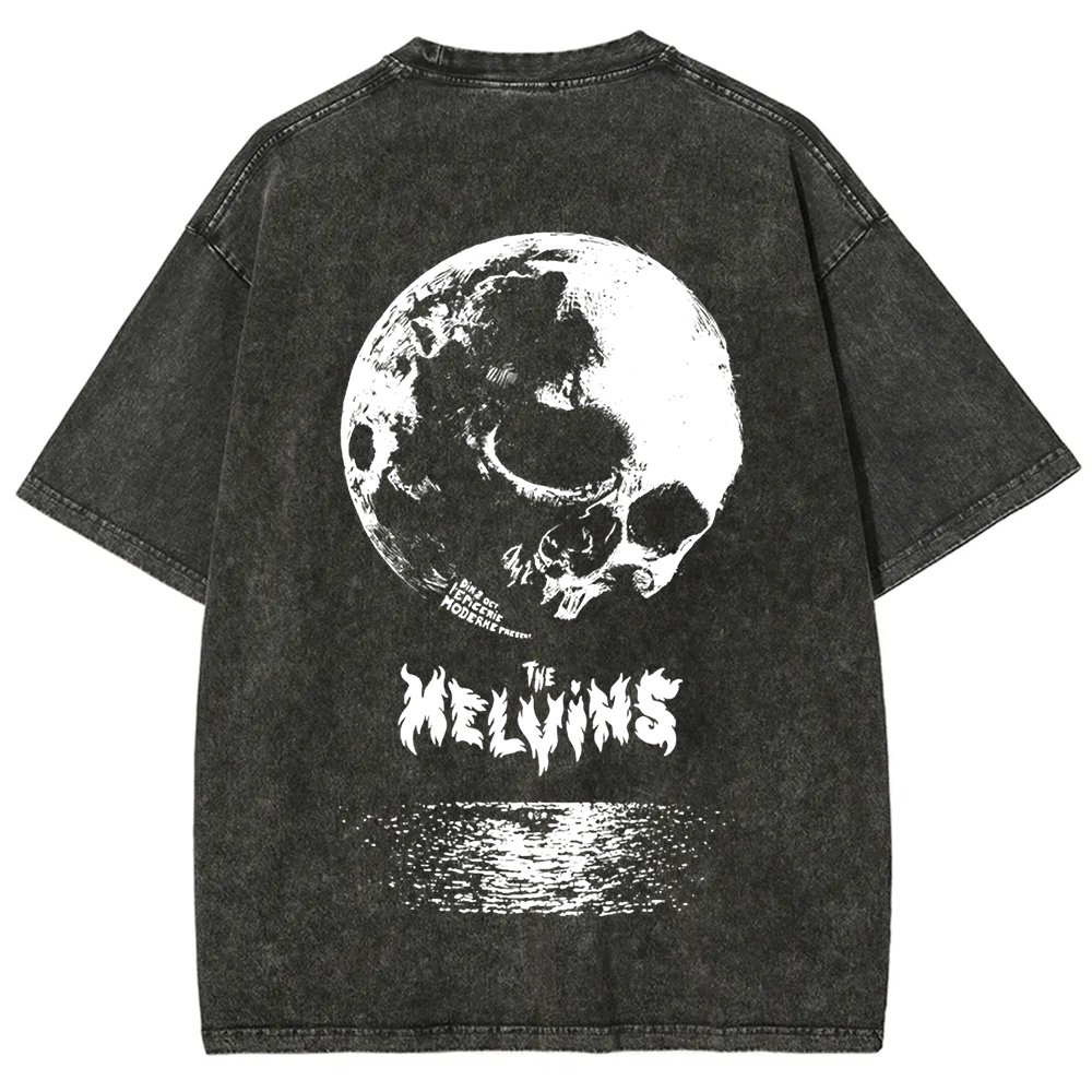 Unisex Washed The Melvins Concert Tour Moon t-Shirt
