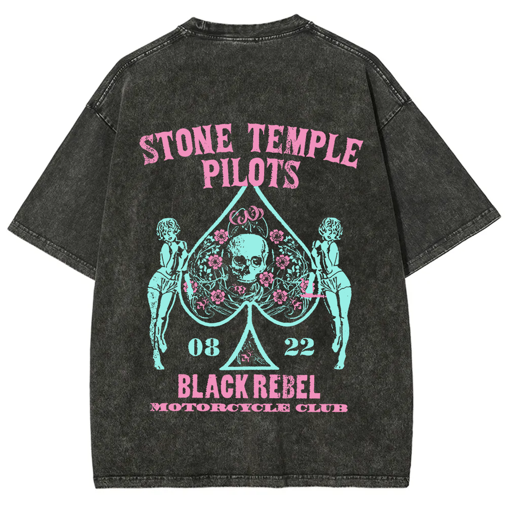 Unisex Washed Stone Temple Pilots Band t-Shirt