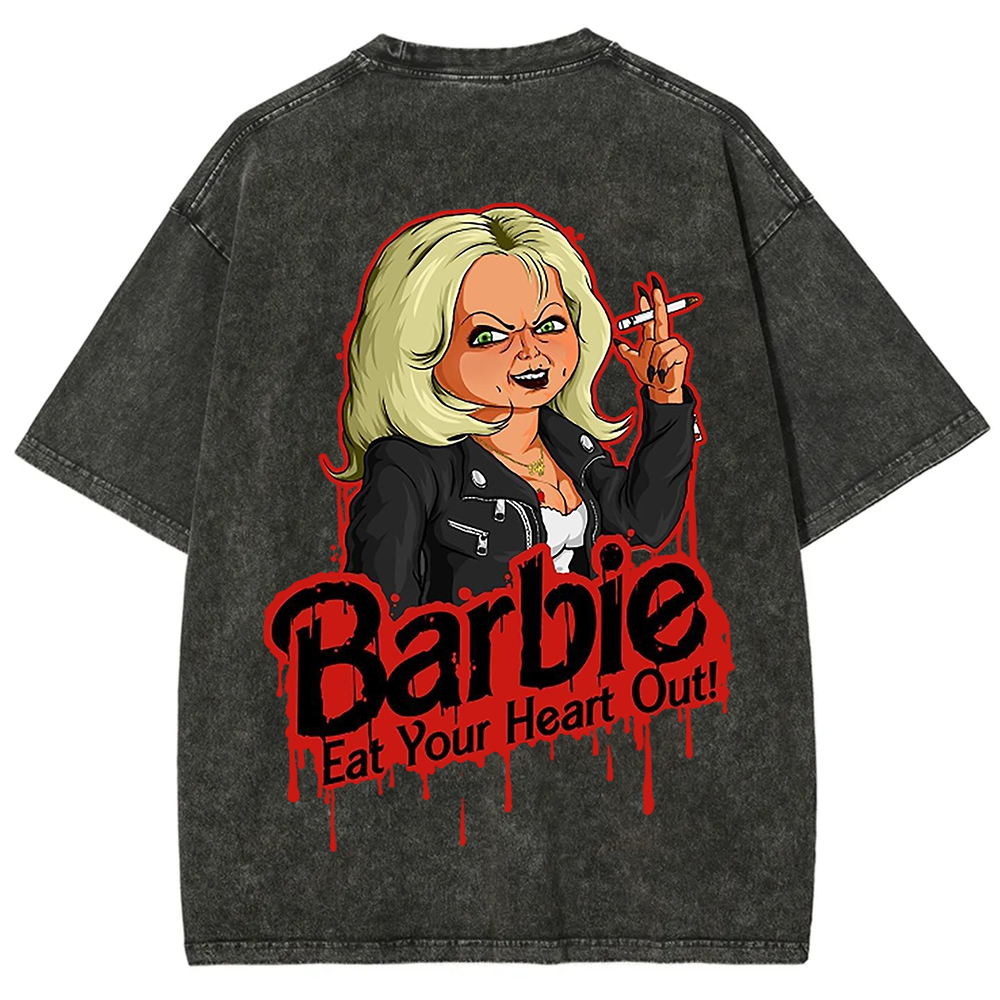 Unisex Casual chucky Barbie- Eat your heart out Printed t-Shirt