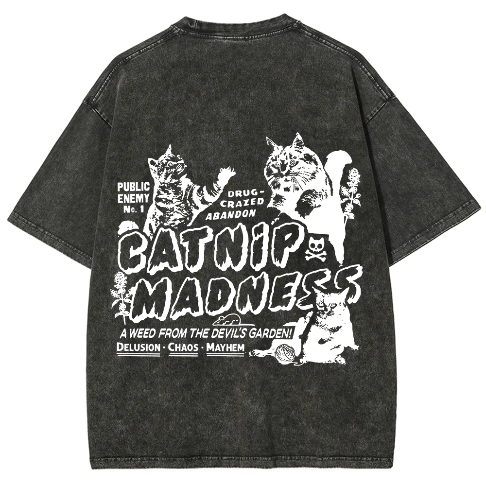 Unisex Vintage Washed catnip madness t-Shirt
