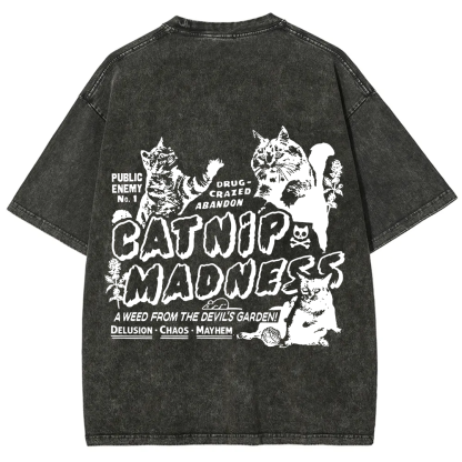 Unisex Vintage Washed catnip madness t-Shirt