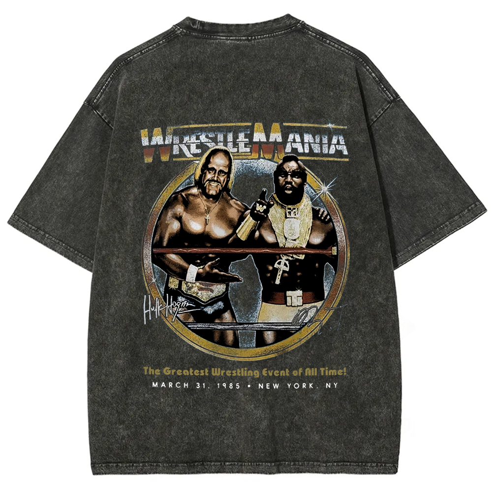 WWE Wrestle Mania - Hulk Hogan vs Mr T Casual Printed t-Shirt