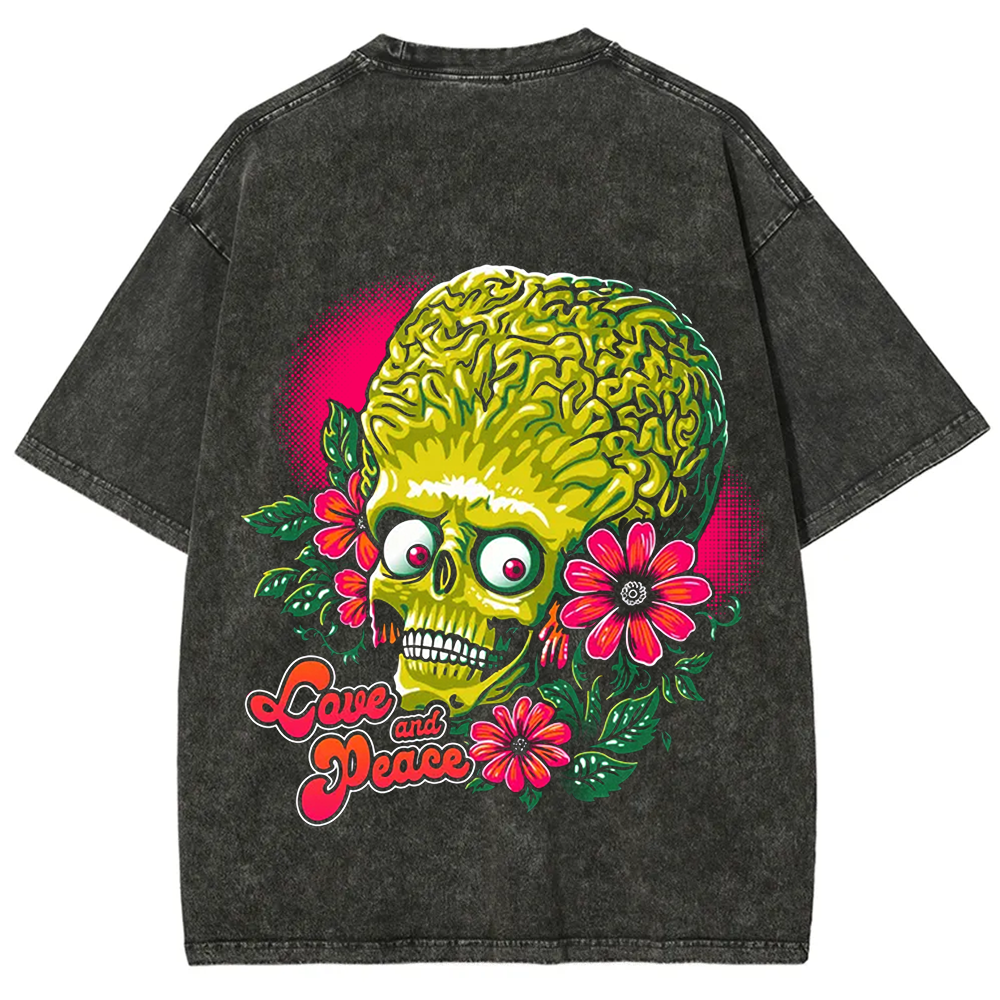 Unisex Vintage Washed  Love and Peace  t-Shirt