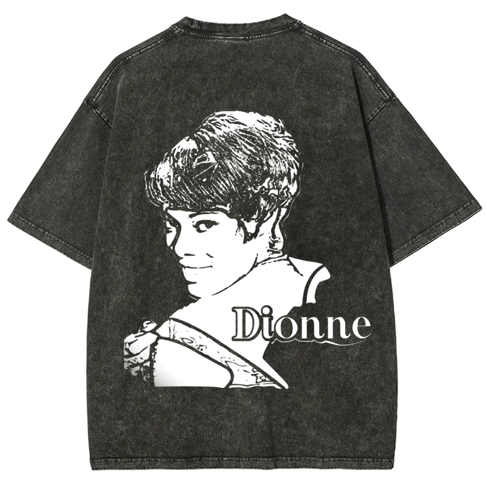 Unisex Vintage Washed  Dionne Warwick Singer  t-Shirt