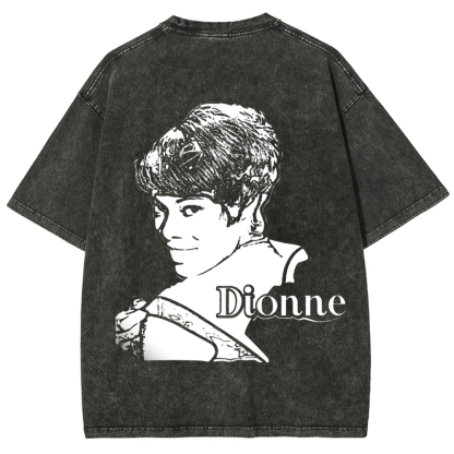 Unisex Vintage Washed  Dionne Warwick Singer  t-Shirt