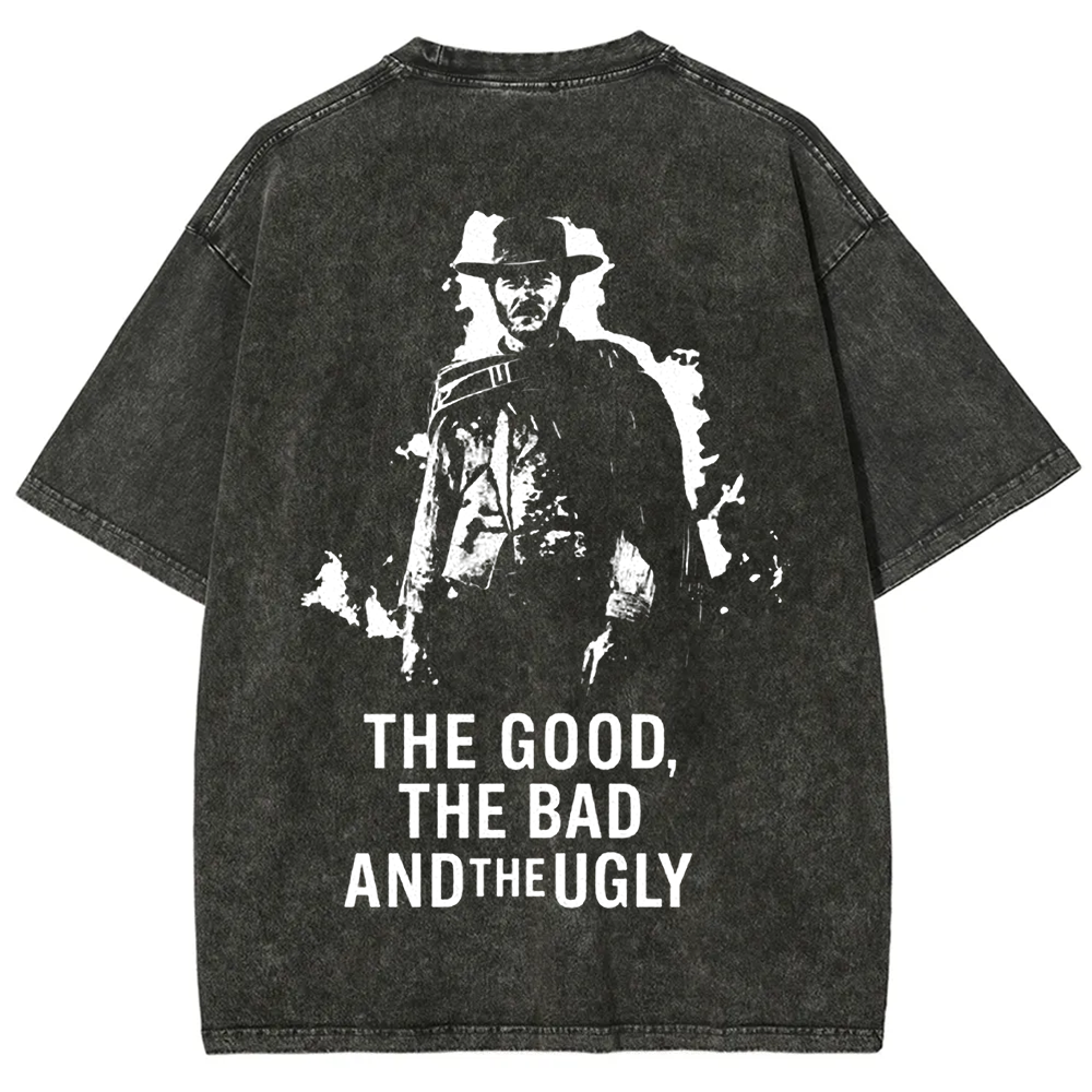 Unisex Vintage Washed The good ,the bad,the ugly, spaghetti Western movie  t-Shirt