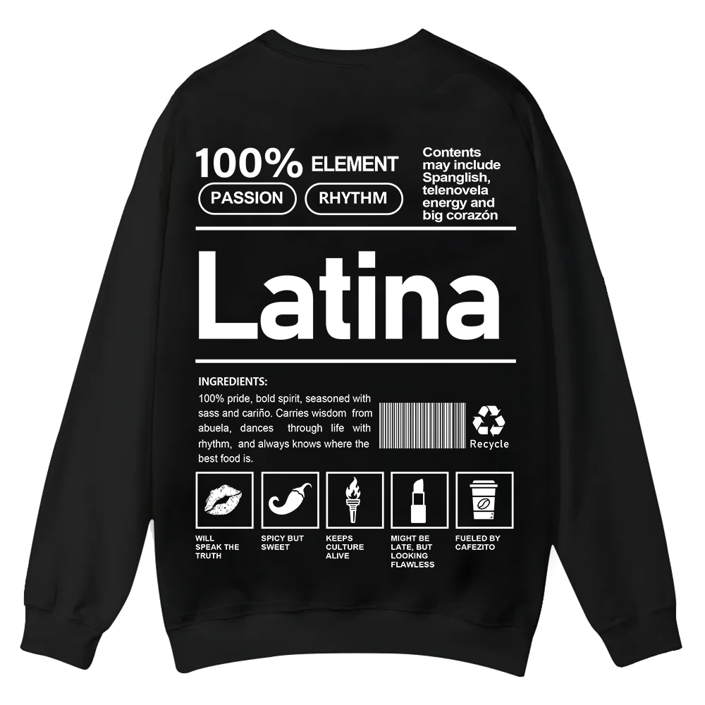 Latina Unisex Fit  Casual Crewneck Sweatshirt wearishow