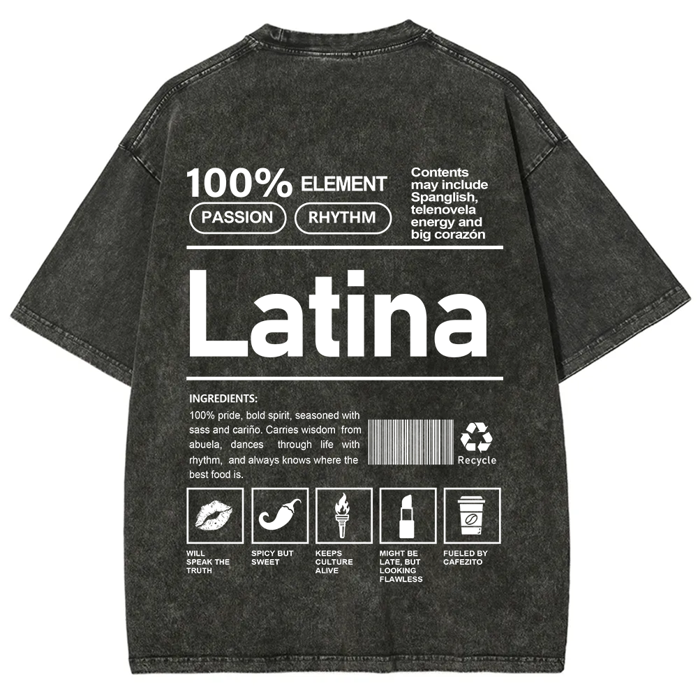 Latina Unisex Fit  Washed T-Shirt