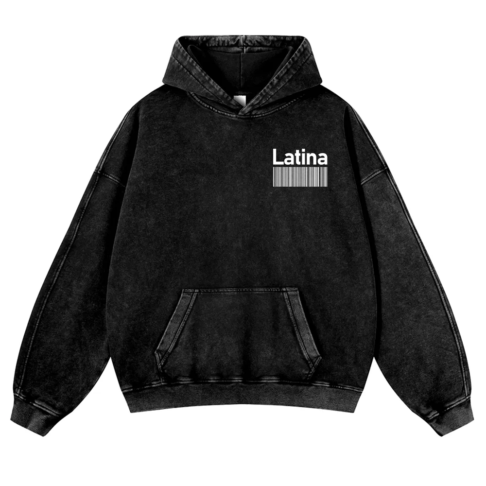 Latina Unisex Fit  Washed Hoodie wearishow