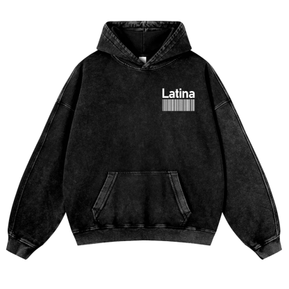 Latina Unisex Fit  Washed Hoodie wearishow