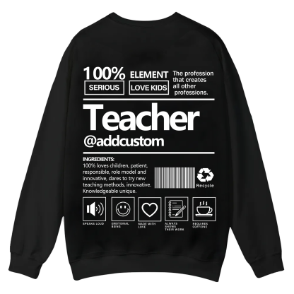 Teacher Addcustom Casual Crewneck Sweatshirt wearishow