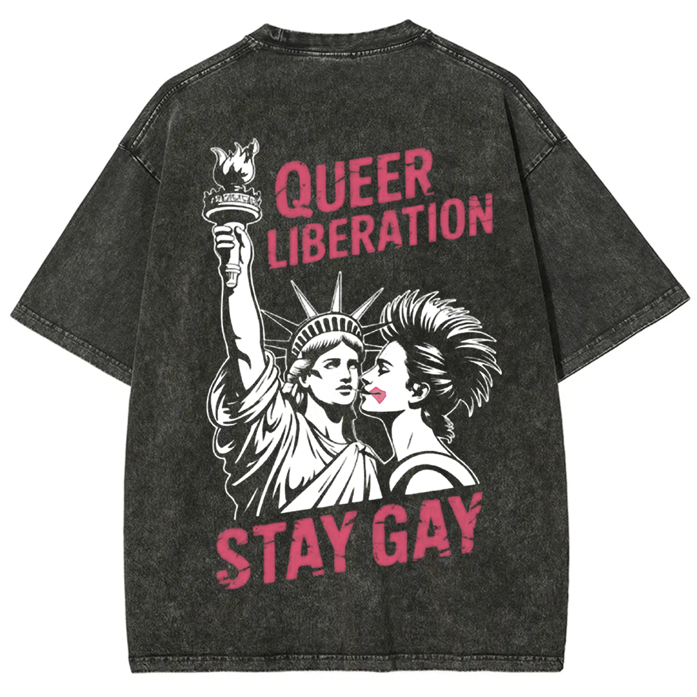 Unisex Vintage Queer Liberation Stay Gay t-Shirt