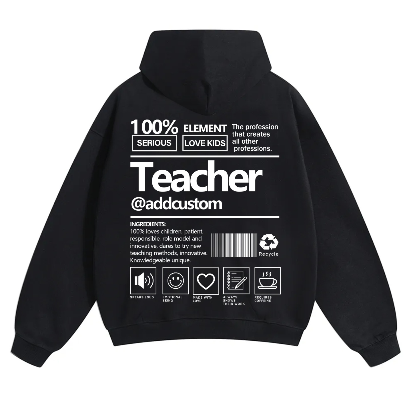 Teacher Addcustom Solid Color Hoodie wearishow