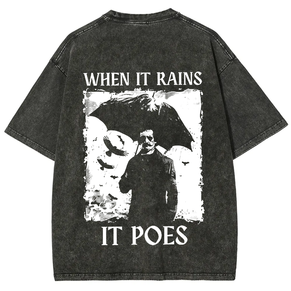 Unisex Vintage Edgar Allan Poe Musicians When It Rains It Pours t-Shirt