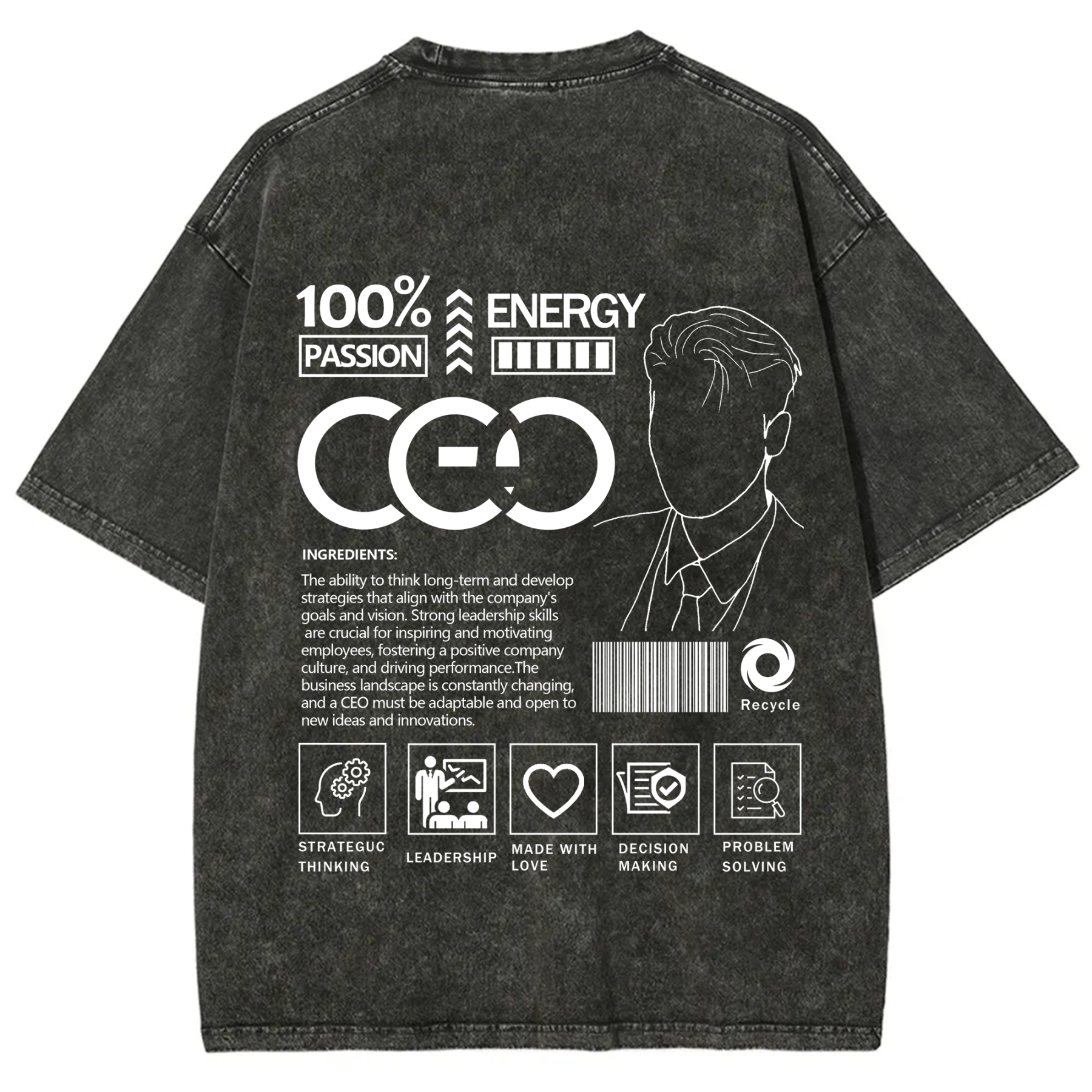 CEO Unisex Fit Washed T-Shirt