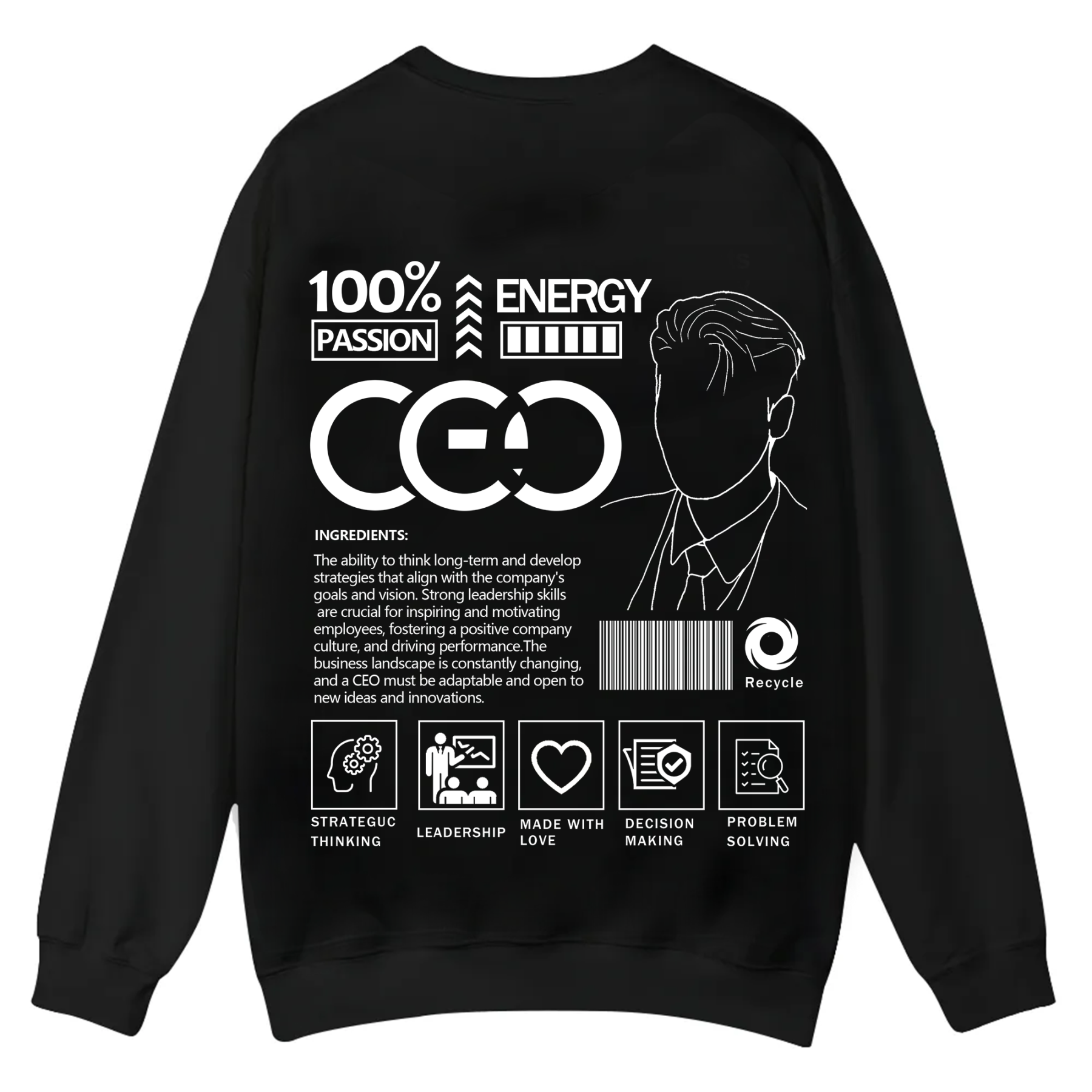 CEO Unisex Casual Crewneck Sweatshirt