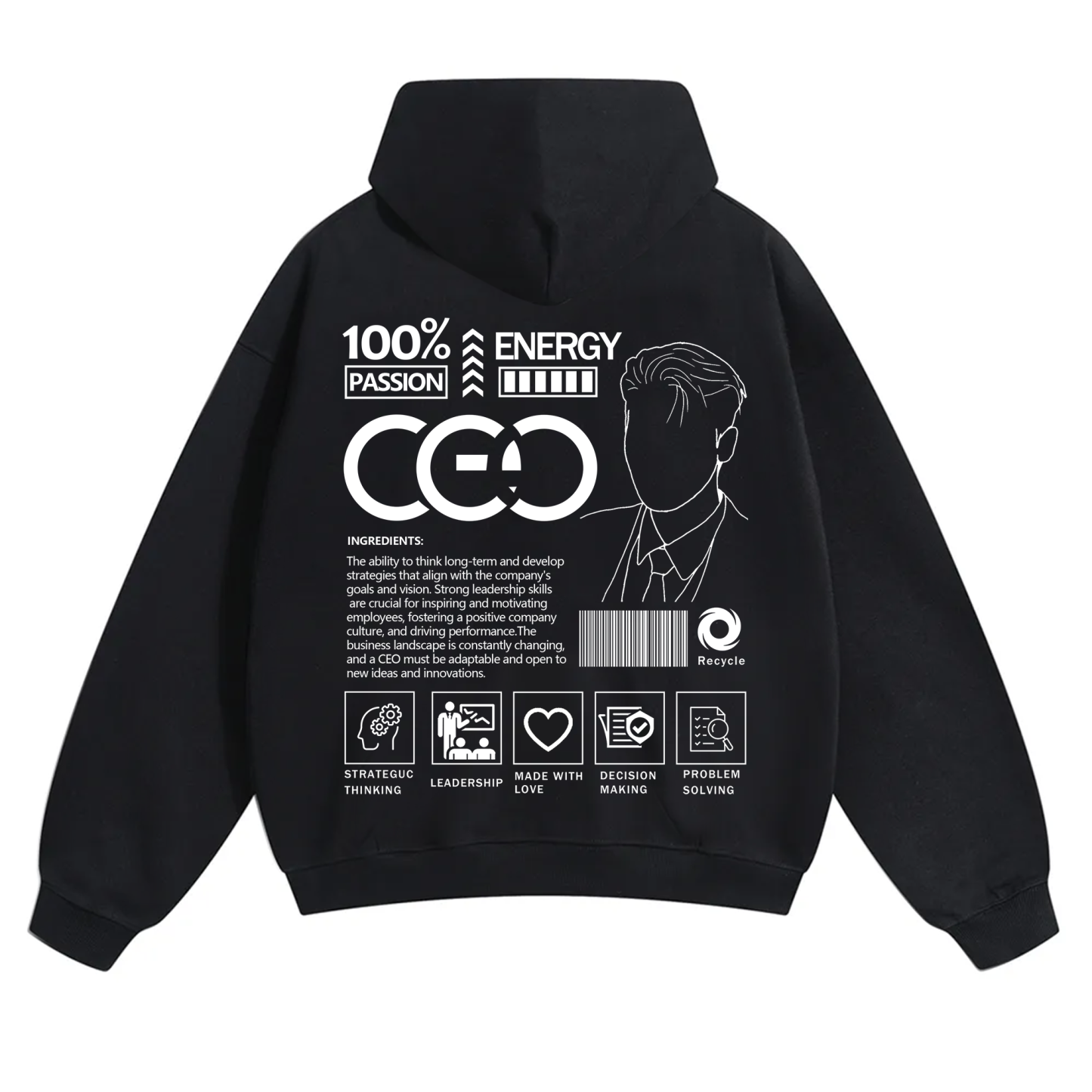 CEO Unisex Casual Print Hoodie