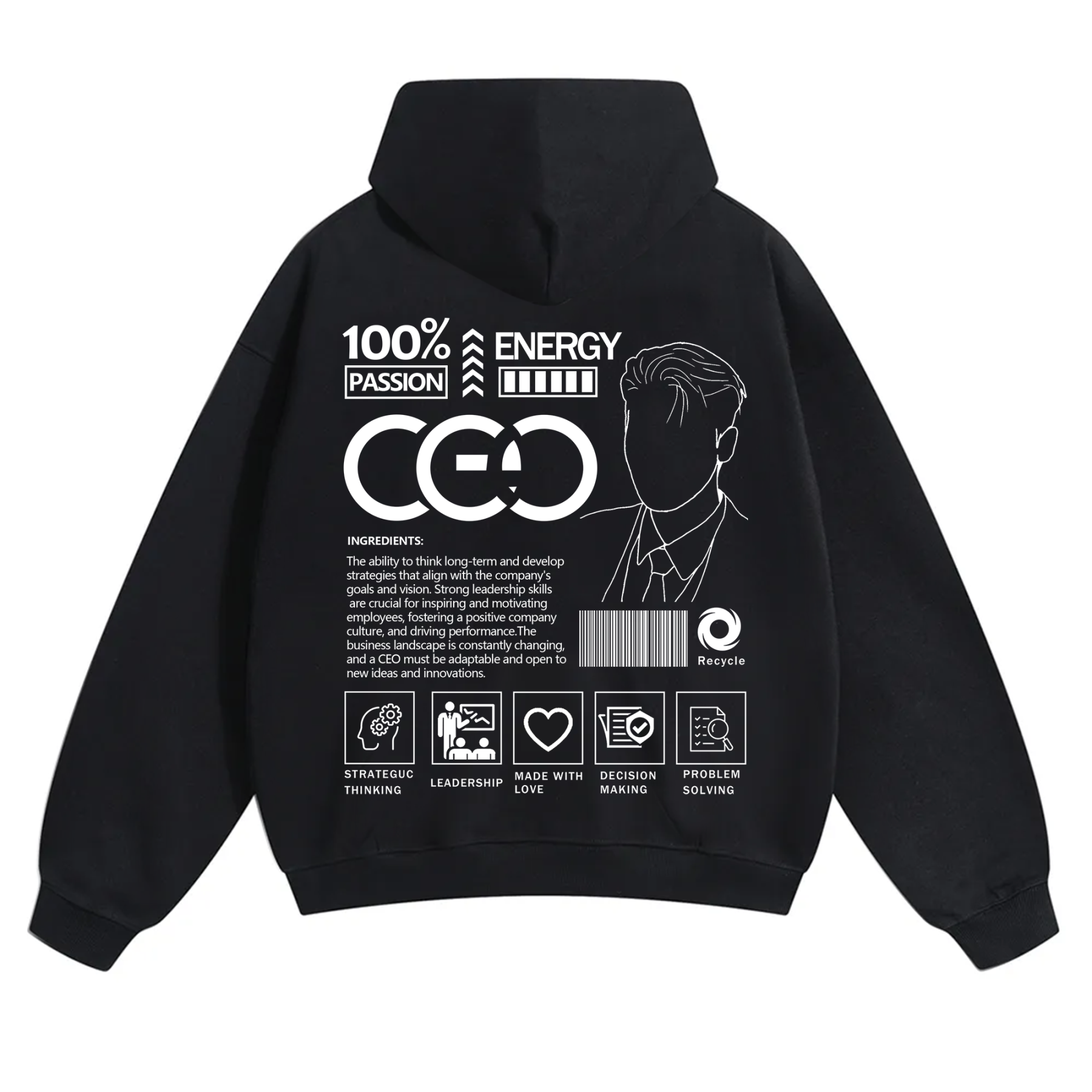 CEO Unisex Casual Print Hoodie