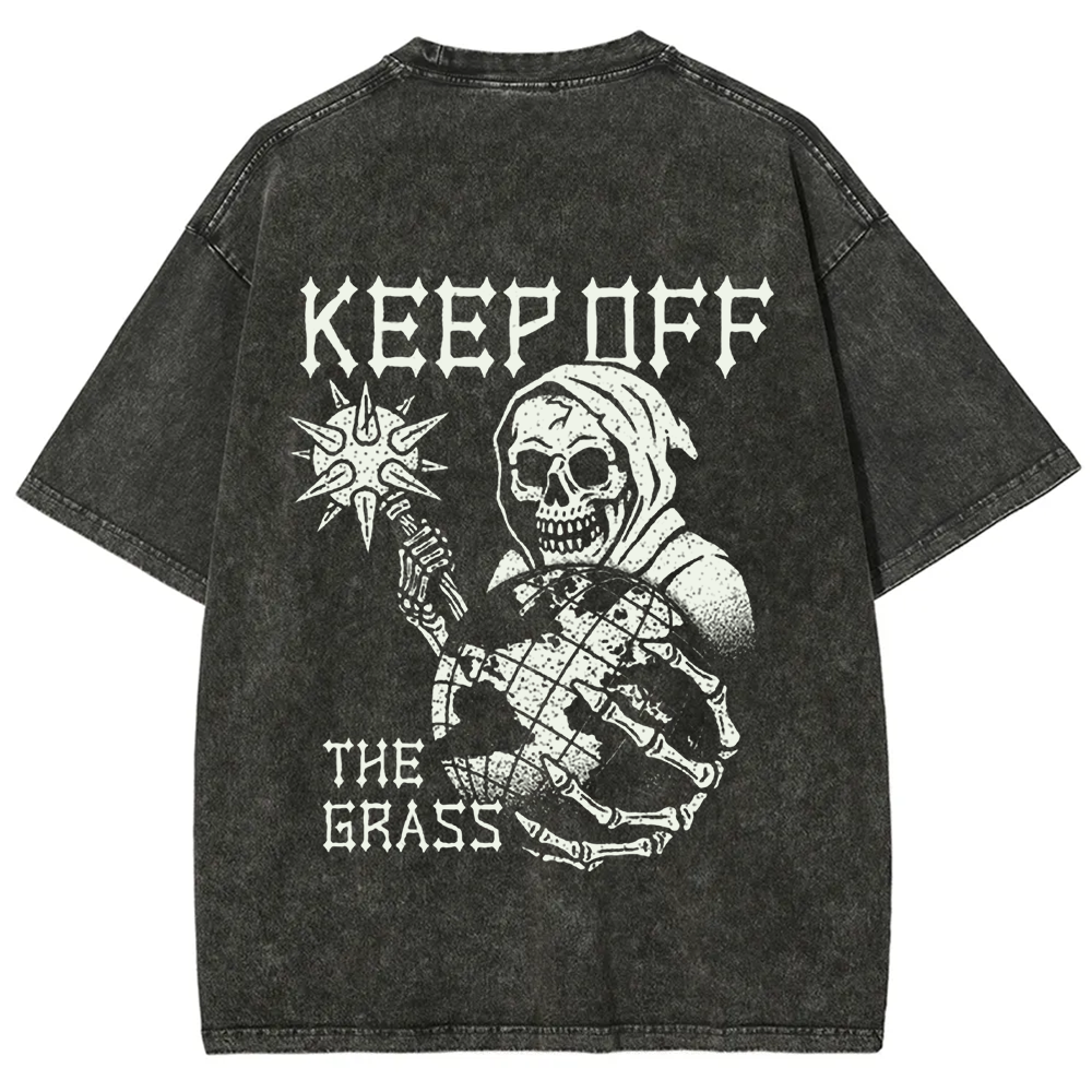 Unisex Vintage Keep Off The Grass Skull t-Shirt