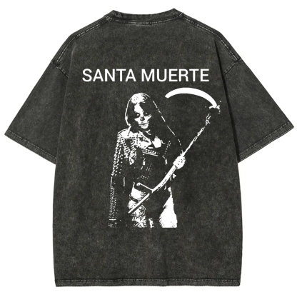 Unisex Vintage Santa Muerte Art Illustration t-Shirt