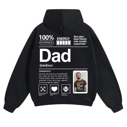 Addcustom Photo Dad Solid Color Hoodie