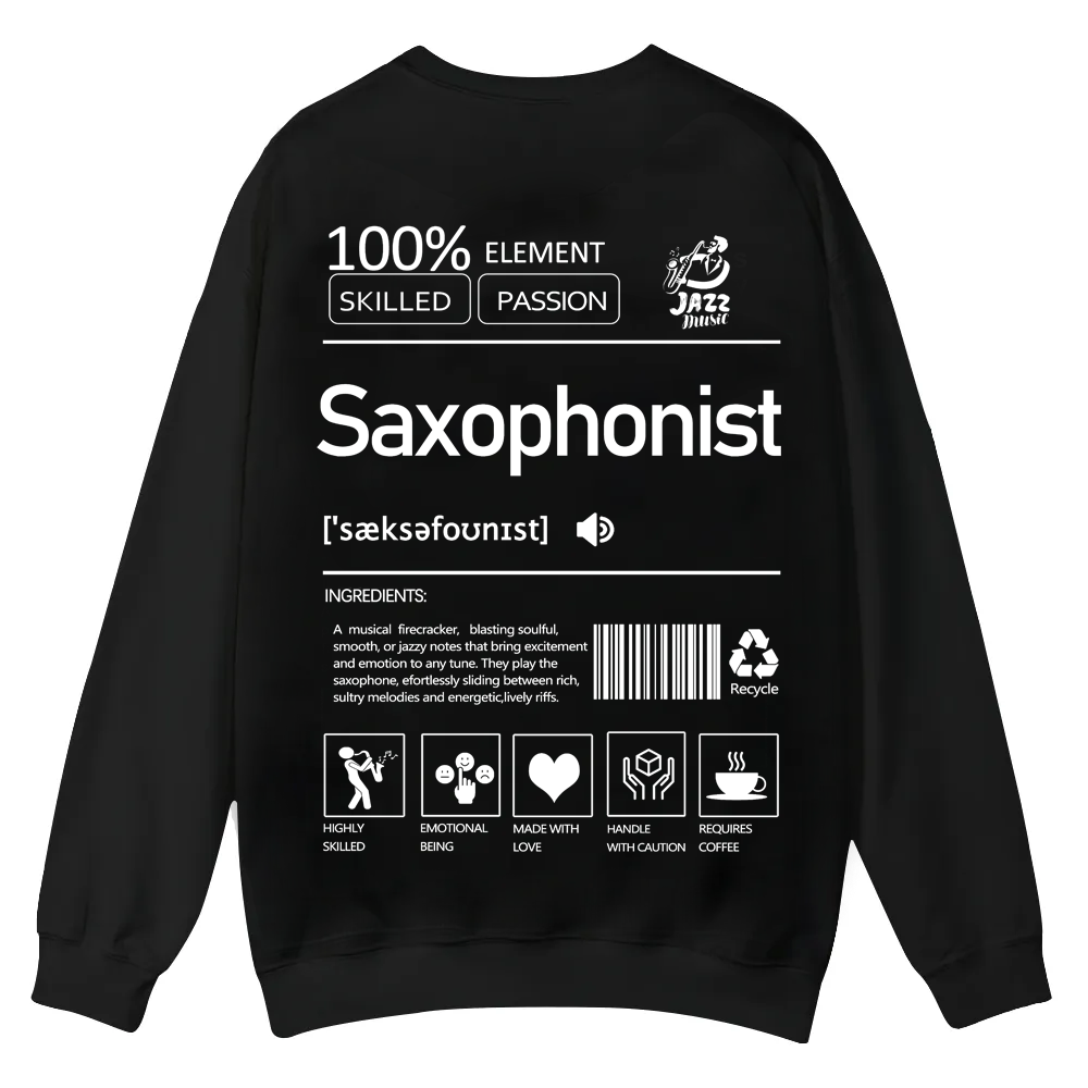 Saxophonist Unisex Casual Crewneck Sweatshirt wearishow