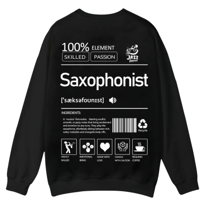 Saxophonist Unisex  Casual Crewneck Sweatshirt wearishow