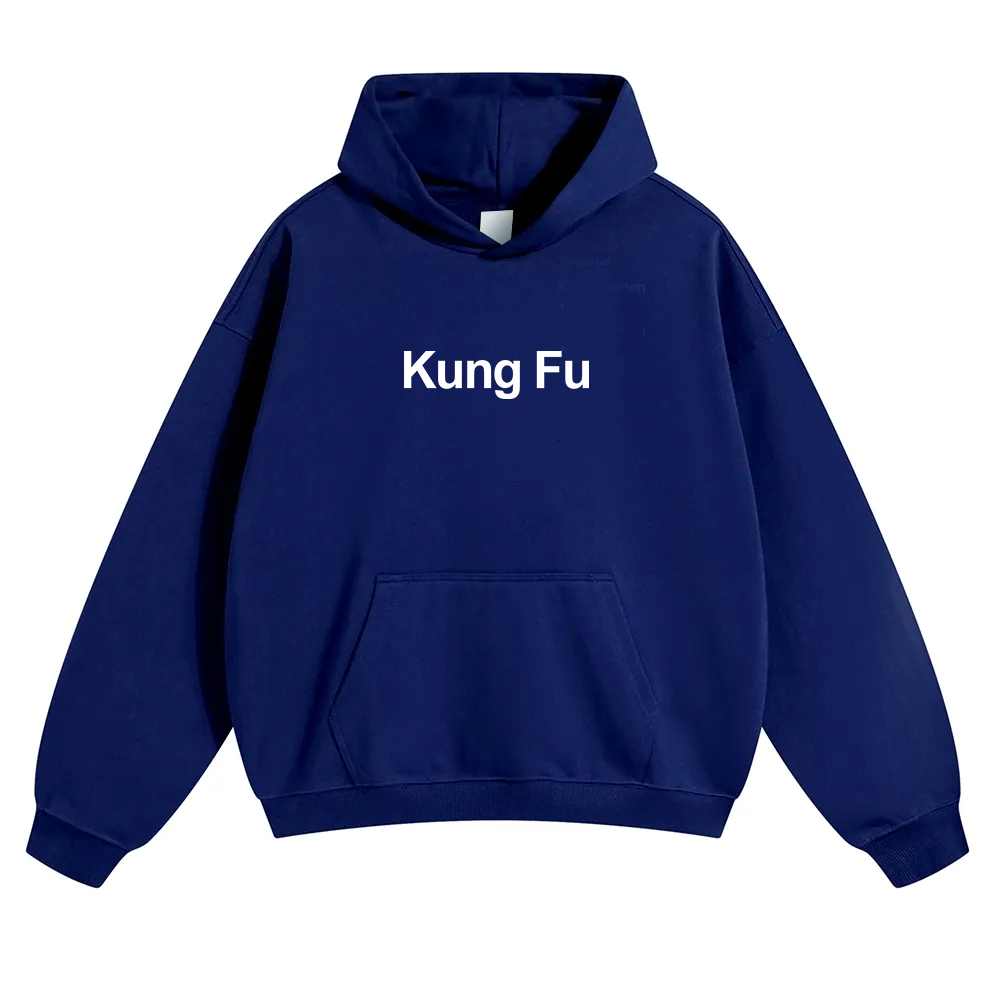Kung Fu Unisex Solid Color Hoodie wearishow
