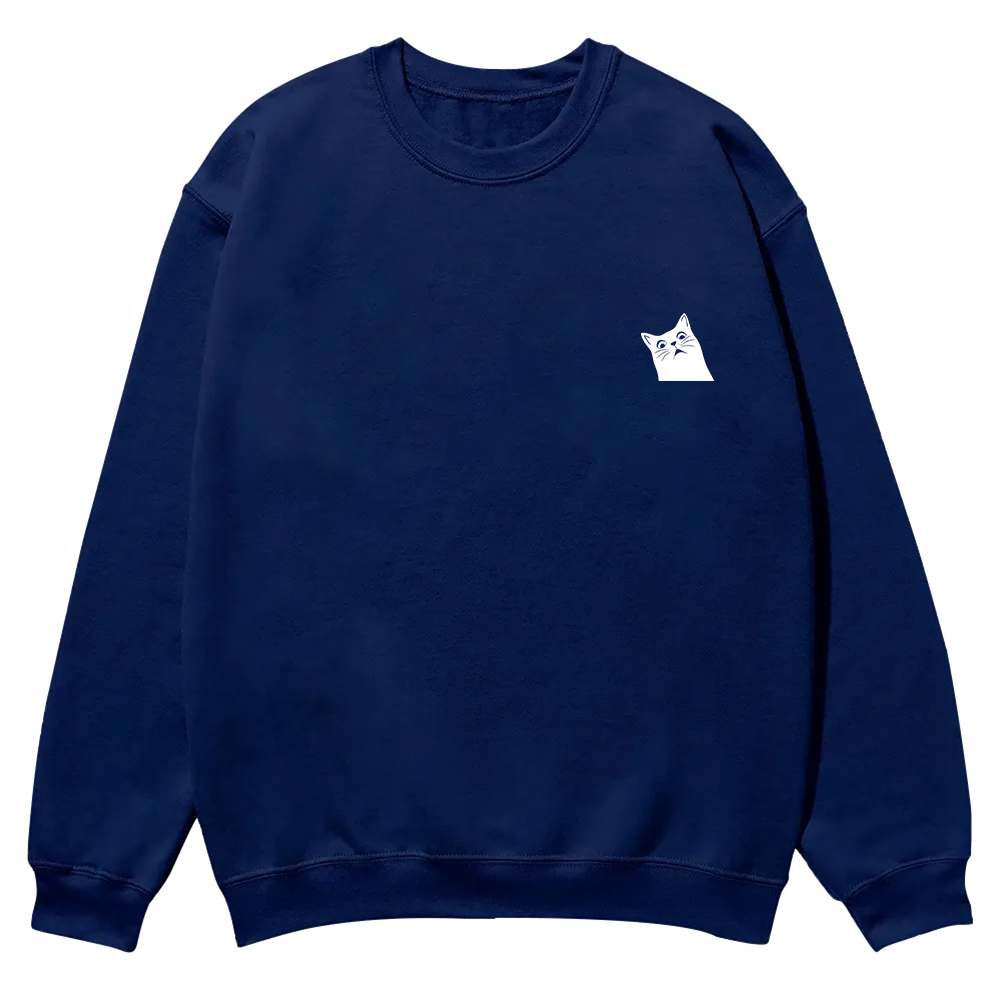 Cat Trick Customized Unisex Casual Crewneck Sweatshirt wearishow
