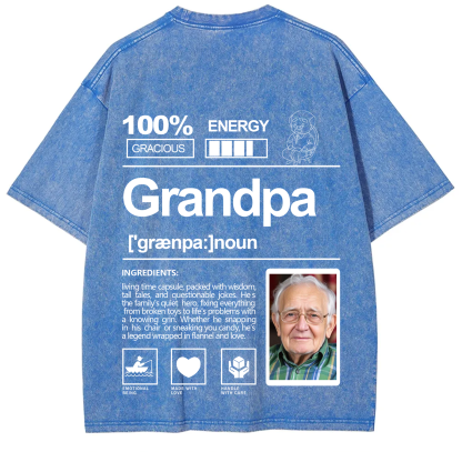Addcustom Photo Grandpa Washed T-Shirt