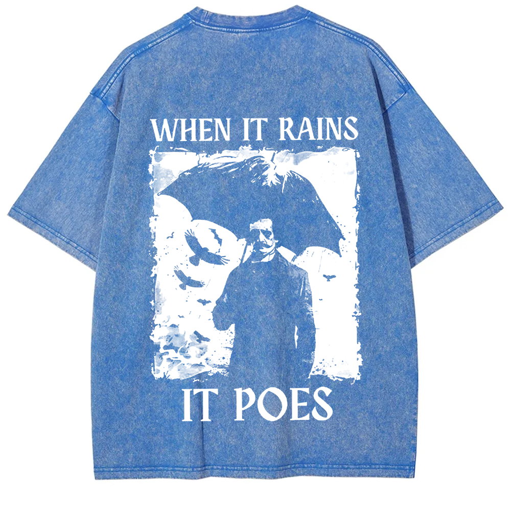 Unisex Vintage Edgar Allan Poe Musicians When It Rains It Pours t-Shirt