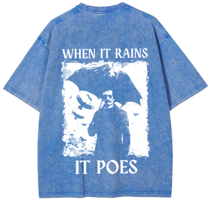Unisex Vintage Edgar Allan Poe Musicians When It Rains It Pours t-Shirt