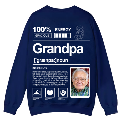 Addcustom  Photo Grandpa Casual Crewneck Sweatshirt