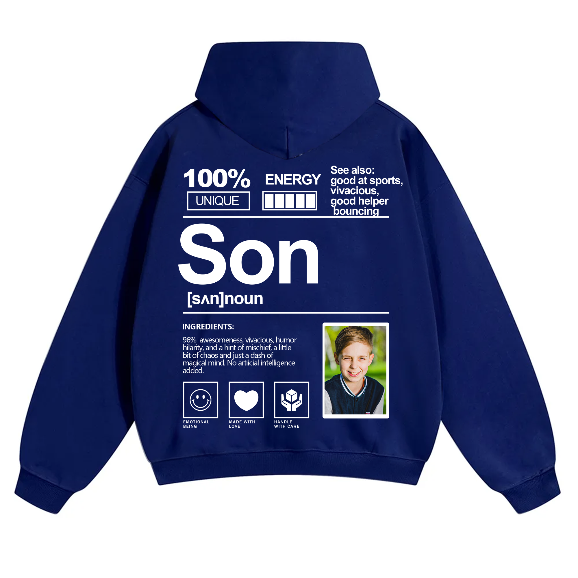 Addcustom Photo family Solid Color Hoodie