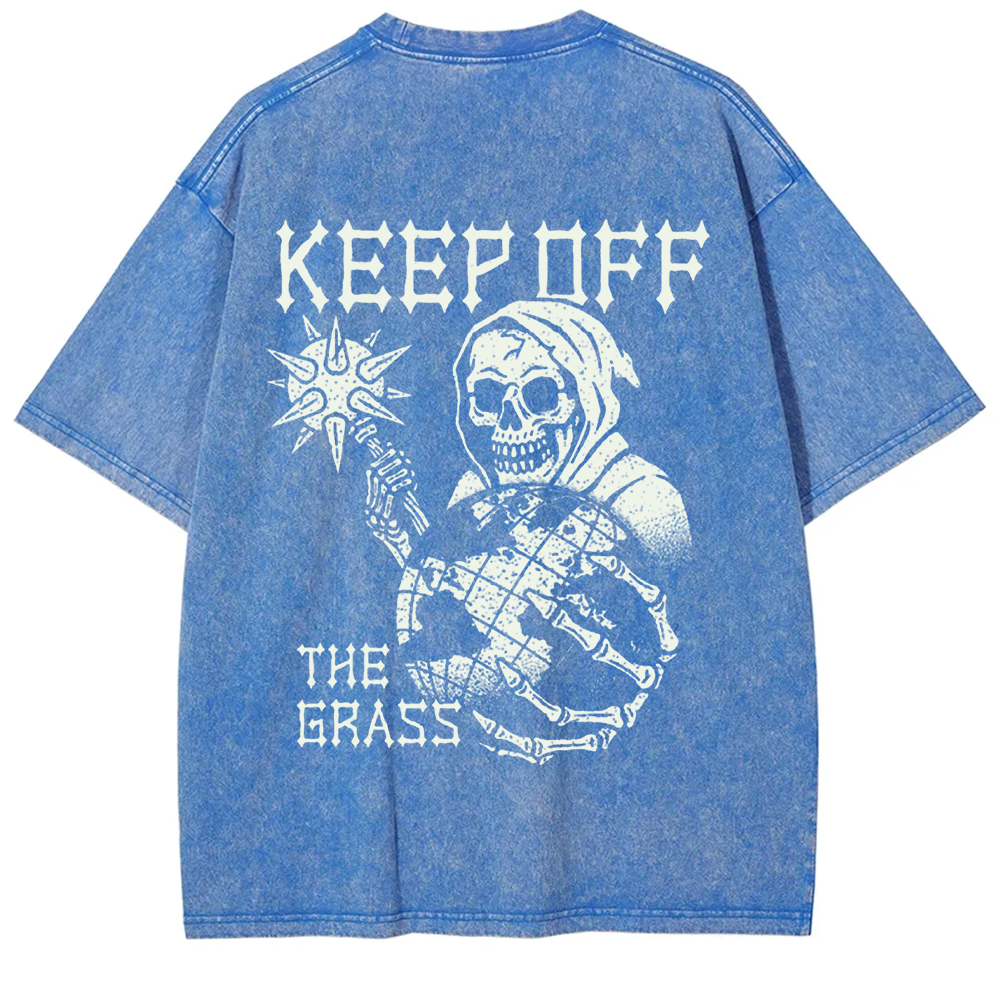 Unisex Vintage Keep Off The Grass Skull t-Shirt