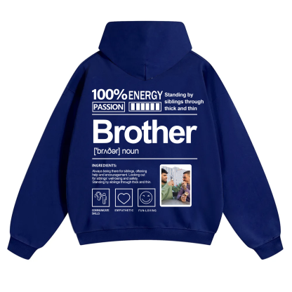 Addcustom Photo Brother Solid Color Hoodie