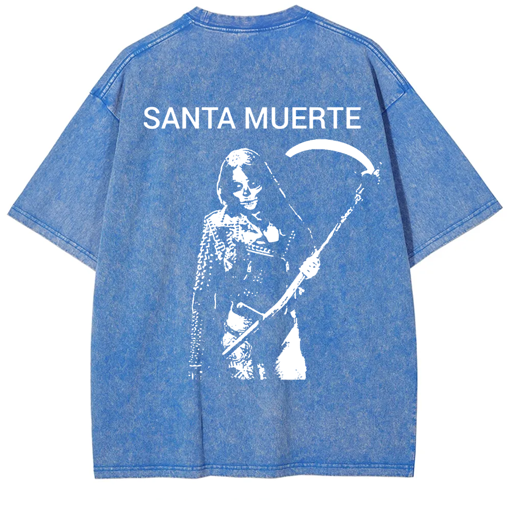 Unisex Vintage Santa Muerte Art Illustration t-Shirt