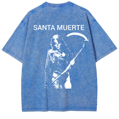 Unisex Vintage Santa Muerte Art Illustration t-Shirt