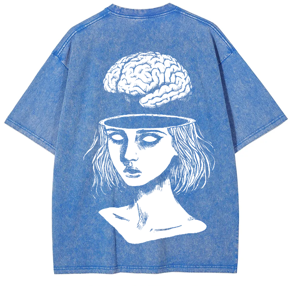Unisex Vintage  Brain Escape Horror Art  t-Shirt
