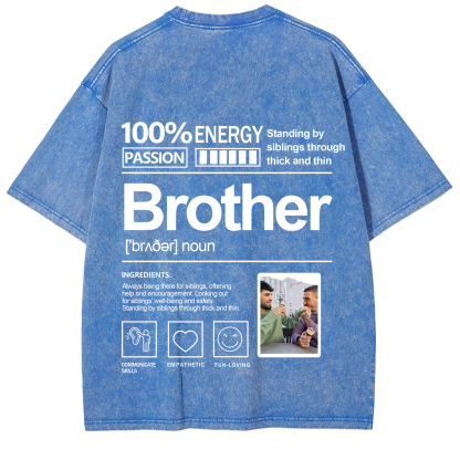 Addcustom Photo Brother Washed T-Shirt